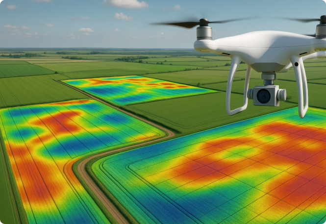 Aerial view of biomass fields